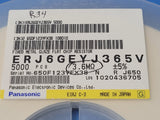 (50 PCS) ERJ-6GEYJ365V PANASONIC RES SMD 3.6M OHM 5% 1/8W 0805