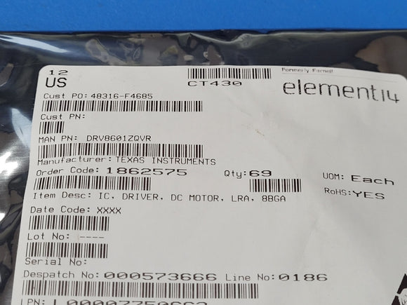 (1 PC) DRV8601ZQVR TI MOTOR DRIVER 2.5V-5.5V 8BGA ROHS