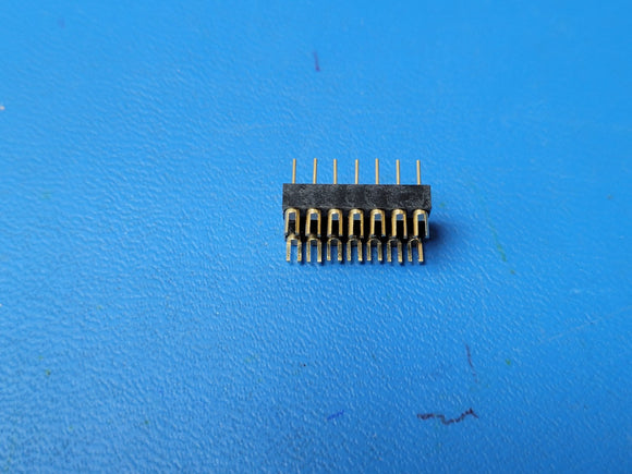 (1 PC) 614-CG1 (2-1437515-0) 14 Position Header Strip Connector Slotted Gold