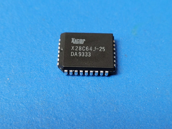 (2 PCS) X28C64J-25 XICOR EEPROM, 8KX8, 250ns, Parallel, CMOS, PLCC-32