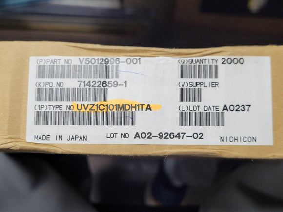 (10 PCS) UVZ1C101MDH1TA Aluminum Electrolytic Capacitors 100uF 16V 5x11