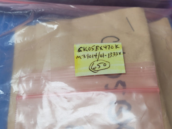 (10 PCS) M39014/01-1333V CK05BX470K AVX MLCC CAP CER 47PF 200V 10% RADIAL