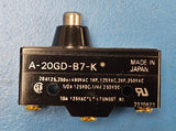(1PC) A-20GD-B7-K OMRON Snap Action, Spring Plunger, Spdt, 20A 500V