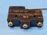 (1PC) Z-15GW-B7-K OMRON Snap Acting/Limit Switch, SPDT, 15A, 14VDC, Hinge Lever