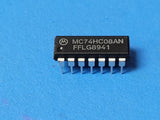 (5 PCS) MC74HC08AN MOT AND Gate 4-Element 2-IN CMOS PDIP-14