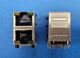 (1PC) RJSAE-5381-02 16 POS Solder RA Thru-Hole 24 Terminal 2 Port Cat 5