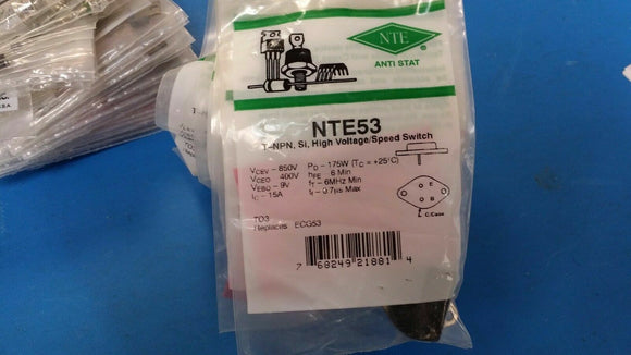 (1 PC) NTE53, ECG53, T-NPN, Si, High Voltage/Speed Switch