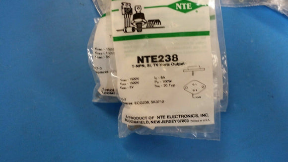 (1 PC) NTE238, ECG238, SK3710, Silicon NPN Transistor, TV Horizontal Output