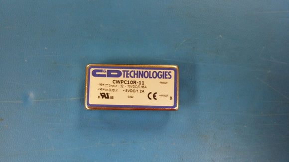 (1 PC) CWPC10R-11 C&D CONVERTER INPUT 32-75VDC/0.46A, OUTPUT +5VDC/1.2A