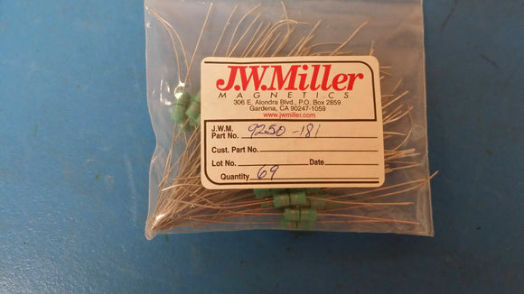 (10 PCS) 9250-181 JW MILLER RF Fixed Inductors 0.18uH 10%, Obsolete