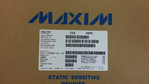 (2 PCS) DS1624S+ MAXIM SENSOR TEMPERATURE I2C 8SOIC