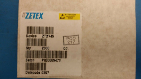 (10 PCS) ZTX749 ZETEX Trans GP BJT PNP 25V 2A 3-Pin E-Line TO92-3 (0307 D/C)