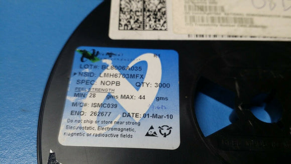 (2 PCS) LMH6703MFX/NOPB NSC IC OPAMP CFA 1 CIRCUIT SOT23-6 ROHS