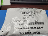 (100 PCS) 10FNKECZ 10-32 keps nut stl zinc plated