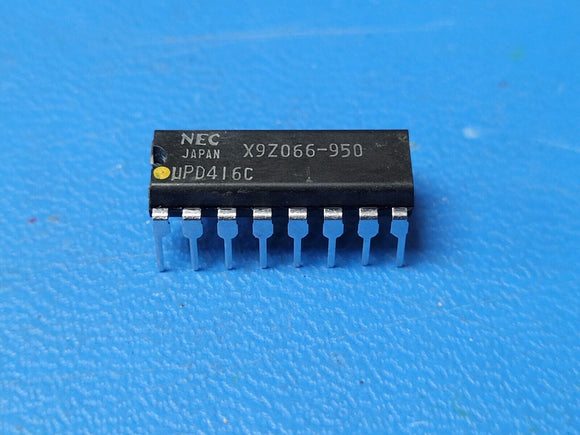 (2 PCS) UPD416C-1 NEC Page Mode DRAM 16KX1 250ns NMOS PDIP16
