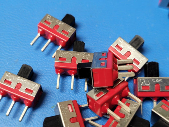 (1 PC) 1103M2S3CQE2 C&K TOP Slide Switch SPDT ON-OFF-ON