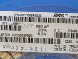 (5 PCS) TPSV687M006R0035 AVX Solid Tantalum Cap SMD 680uF 6.3V 20% 35 ESR