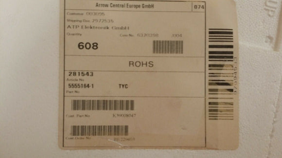 (10 PCS) 5555164-1 TYCO CONN MOD JACK 8P8C R/A UNSHLD ROHS