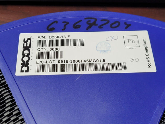 (10 PCS) B260-13-F DIODES INC. Diode Schottky 60V 2A 2-Pin SMB ROHS