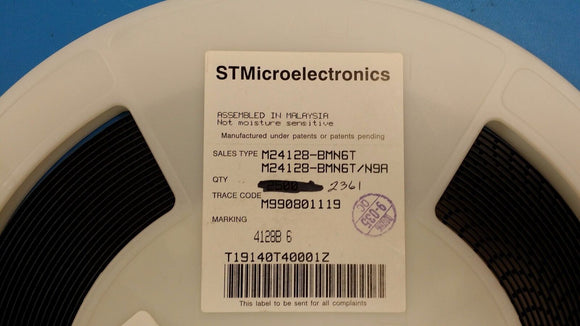 (100 PCS) M24128-BMN6T ST MICRO 16KX8 I2C/2-WIRE SERIAL EEPROM, SOIC 8PIN