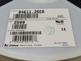 (50 PCS) 04611.25ER LITTELFUSE Fuse, 1.25A Non-Resettable, Surface Mount, 600 V