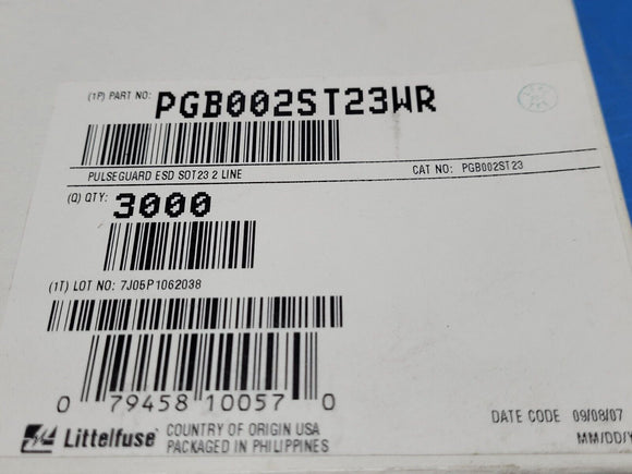 (25 PCS) PGB002ST23WR LITTELFUSE Surface Mount Polymeric ESD Suppressors SOT23
