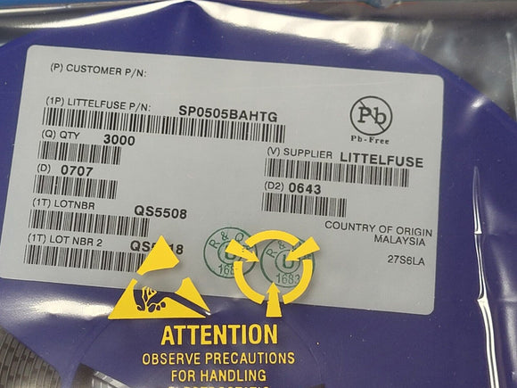 (10PCS) SP0505BAHTG TVS Diodes 5.5V(R) 9. 9.2V-CLAMP1.2A 5-CH