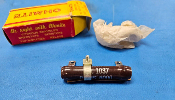 (1) 1037 OHMITE RESISTOR 10-WATT, 0.031-AMP, 8K OHMS