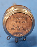 (1) CU3521 OHMITE POTENTIOMETER 3.5K OHM 2W CARBON TYPE CU 10% TOL