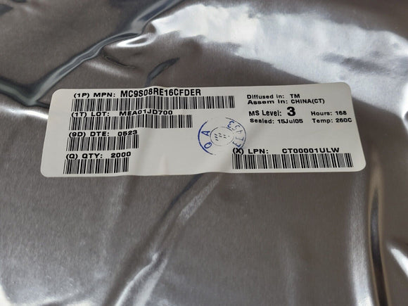 (2000 PCS) MC9S08RE16CFDER FREESCALE IC MCU 8BIT 16KB FLASH 48QFN