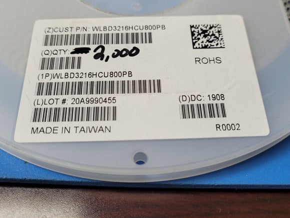 (100PCS) WLBD3216HCU800PB WALSIN Ferrite Beads Chip Bead 3216HC(1206) 80 OHM 25%