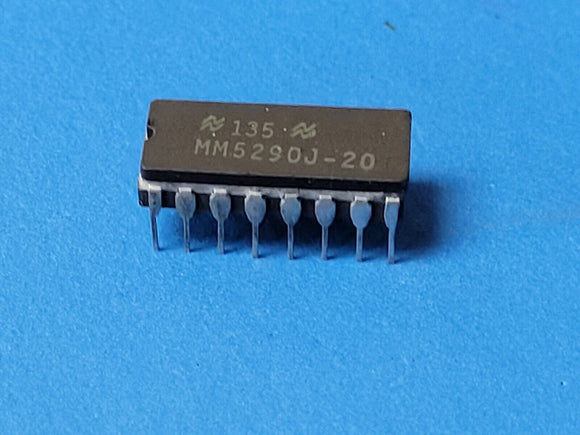 (2 pcs) MM5290J-2 MM5290J-20 NSC Page Mode DRAM, 16KX1, 150ns, MOS, CDIP16
