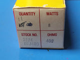 (2 PCS) B8J400 OHMITE Res Wirewound 400 Ohm 5% 8W ±260ppm/°C Vitreous Enamel AXL