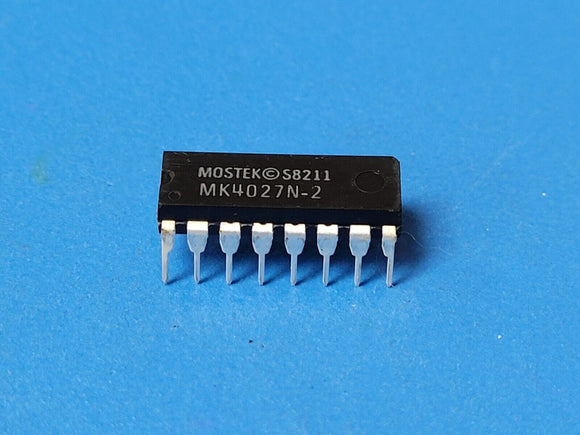 (2 PCS) MK4027N-2 MOSTEK 4,096 x 1 Dynamic RAM - NOS PDIP16