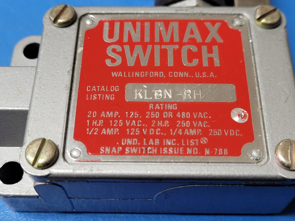 (1 PC) KLBN-RH UNIMAX SWITCH ADJUSTABLE-ROLLER-ARM-ENCLOSED SWITCH