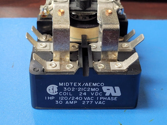 (1 PC) 302-21C2MO MIDTEX/AEMCO RELAY 24VDC-30A-277V