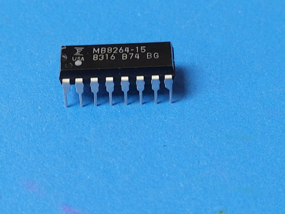 (2 PCS) MB8264-15 FUJITSU Page Mode DRAM, 64KX1, 150ns, MOS, PDIP16