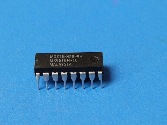 (2 PCS) MK4516N-10 MOSTEK Dynamic RAM 16K 1-Bit 100ns DIP-16