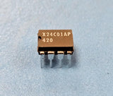 (10PCS) X24C01AP XICOR EEPROM, 128X8, Serial, CMOS, PDIP8