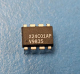 (10PCS) X24C01AP XICOR EEPROM, 128X8, Serial, CMOS, PDIP8