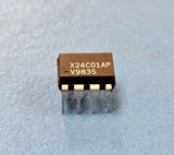 (10PCS) X24C01AP XICOR EEPROM, 128X8, Serial, CMOS, PDIP8
