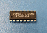(2PCS) MC74HC4051N Single-Ended Multiplexer, 1 Func, 8 Channel, CMOS, PDIP16
