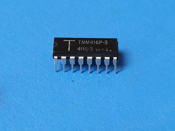 (2 PCS) TMM416P-3 TOSHIBA Page Mode DRAM, 16KX1, 200ns, MOS, PDIP16