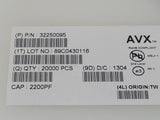 (100 PCS) 12061A222JAT4A AVX MLCC Capacitor 2200 pF 100 V 5% C0G (NP0)