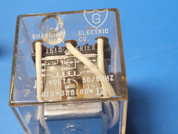 (1PC) A410-366186-12 GARDIAN 1510-3C-12A RELAY 10AMP 12VAC COIL 50/60HZ 11 BLADE