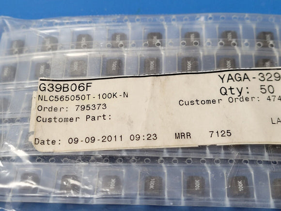 (10 PCS) NLC565050T-100K-N Gen Purpose Inductor 10uH 10% 1 Element Ferrite-Core