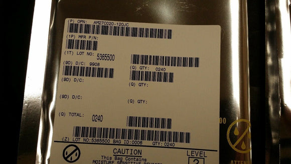 (2 PCS) AM27C020-120JC AMD OTP ROM, 256KX8, 120ns, CMOS, PLCC-32