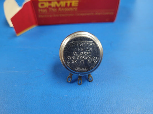 (1 PC) RV4LAYSA252A CLU2521 OHMITE POT 2.5K OHM 2W CARBON LINEAR
