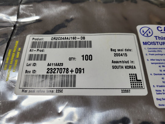 (1 PC) OR2C04A4J160-DB LATTICE FPGA, 100 CLBS, 4800 GATES PQFP160 ROHS