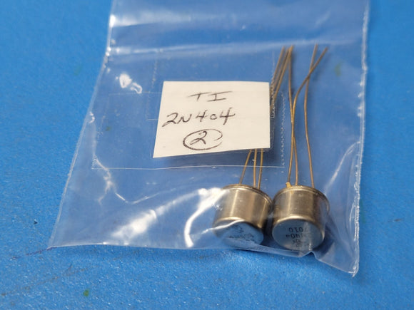 (2 PCS) 2N404 TI Bipolar Transistor, 0.1A I(C), 1-Element, PNP, Germanium, TO-5